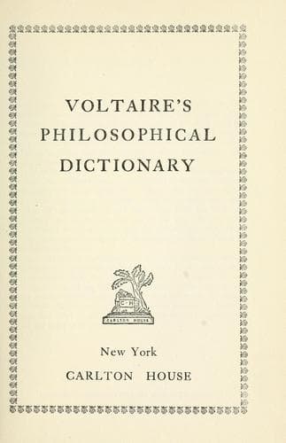Tapa de Voltaire's Philosophical dictionary