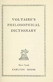 Tapa de Voltaire's Philosophical dictionary