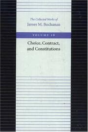 Tapa de Choice, Contract, and Constitutions (Collected Works of James M Buchanan)