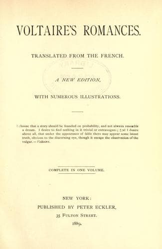 Tapa de Voltaire's romances