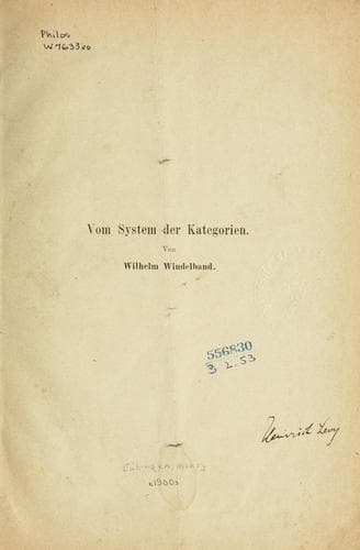 Tapa de Vom System der Kategorien