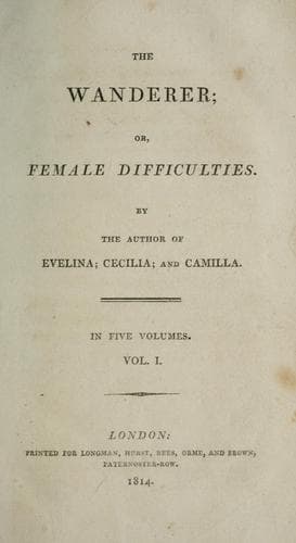 Tapa de The wanderer, or, Female difficulties