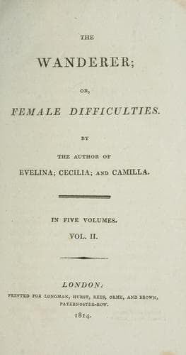 Tapa de The wanderer, or, Female difficulties