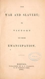 Tapa de The war and slavery