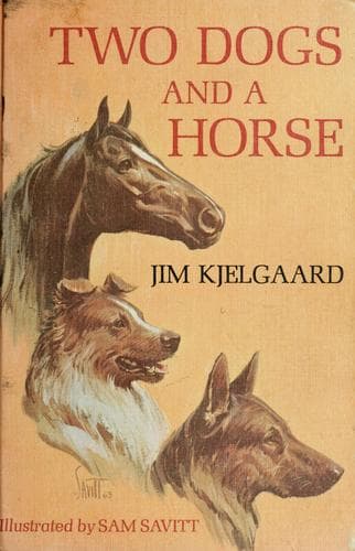 Tapa de Two dogs and a horse