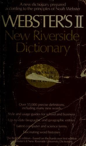 Tapa de Webster's II new Riverside dictionary.