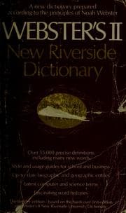 Tapa de Webster's II new Riverside dictionary.