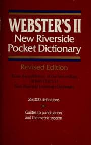 Tapa de Webster's II, new Riverside pocket dictionary.
