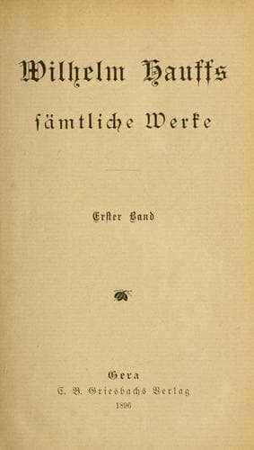 Tapa de Wilhelm Hauffs sämtliche Werke.