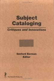Tapa de Subject Cataloging