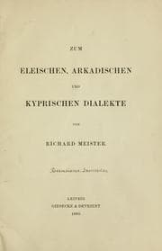 Tapa de Zum eleischen, arkadischen und kyprischen Dialekte