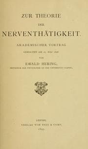 Tapa de Zur Theorie der Nerventhätigkeit