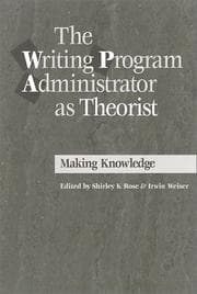 Tapa de Writing Program Administrator As Theorist