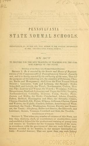 Tapa de Pennsylvania state normal schools ...