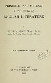 Tapa de Principles and method in the study of English literature