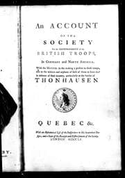 Tapa de An account of the Society for the Encouragement of the British Troops in Germany and North America