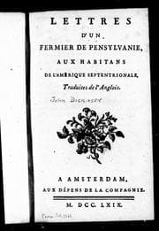 Tapa de Lettres d'un fermier de Pensylvanie aux habitans de l'Amérique septentrionale