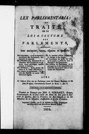 Tapa de Lex parliamentaria ou Traité de la loi et coutume des parlements