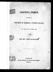 Tapa de Farewell sermon preached in the Church of Ramsay, Upper Canada, on the 10th of April, 1842