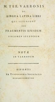 Tapa de De lingua latina libri qui supersunt cum fragmentis ejusdem accedunt notae Antonii Augustini [et al.]