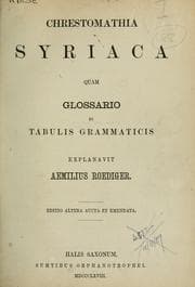 Tapa de Chrestomathia Syriaca quam glossario et tabulis gramaticis