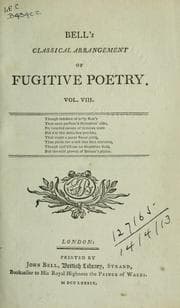 Tapa de Classical arrangement of fugitive poetry