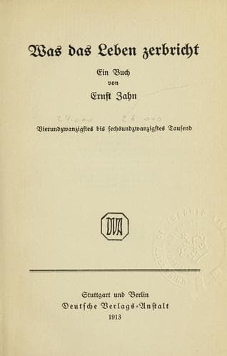 Tapa de Was das Leben zerbricht
