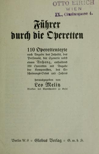 Tapa de Führer durch die Operetten