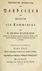 Tapa de Ausführliche Erläuterung der Pandecten nach Hellfeld