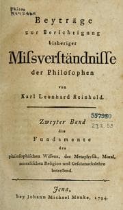Tapa de Beyträge zur Berichtigung bisheriger Missverständnisse der Philosophen