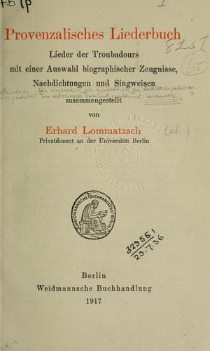 Tapa de Provenzalisches Liederbuch