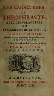Tapa de Les caractère de Theophraste