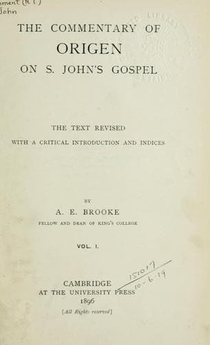 Tapa de Commentary on S. John's Gospel
