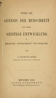 Tapa de Ueber die Genesis der Menschheit und deren geistige Entwicklung in Religion