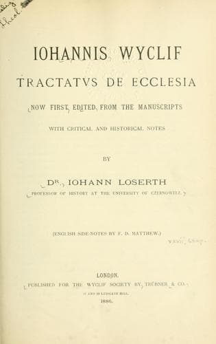 Tapa de Tractatus de ecclesia
