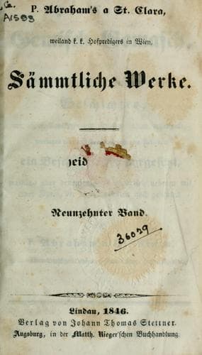 Tapa de Sämmtliche Werke
