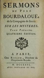 Tapa de Sermons du père Bourdalouë, de la Compagnie de Jesus, sur les mysteres