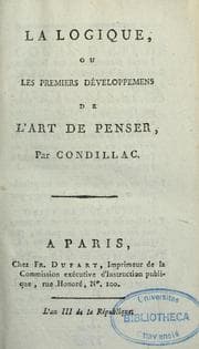 Tapa de La logique, ou, Les premiers développement de l'art de penser