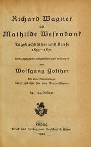 Tapa de Richard Wagner an Mathilde Wesendonk