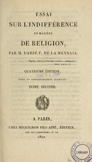 Tapa de Essai sur l'indifférence en matière de religion