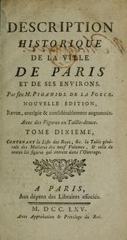 Tapa de Description historique de la ville de Paris et de ses environs