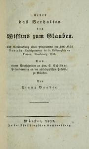 Tapa de Ueber das Verhalten des Wissens zum Glauben