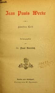 Tapa de Jean Pauls Werke
