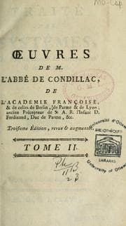 Tapa de Oeuvres de M. l'Abbé de Condillac