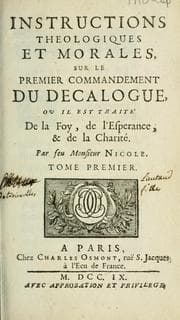 Tapa de Instructions theologiques et morales, sur le premier commandement du decalogue