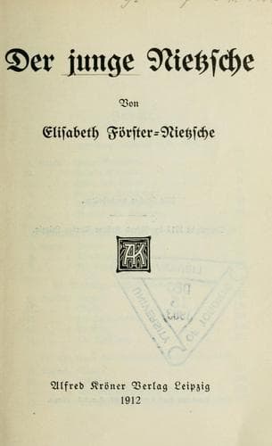 Tapa de Der junge Nietzsche