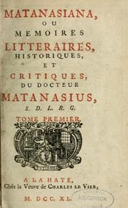 Tapa de Matanasiana, ou, Mémoires littéraires, historiques, et critiques, du docteur Matanasius, S.D.L.R.G.