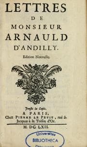 Tapa de Lettres de monsieur Arnauld d'Andilly