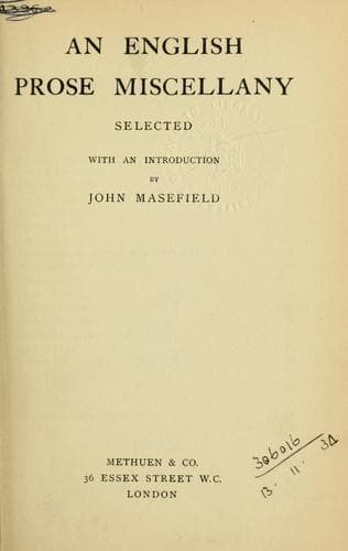Tapa de An English prose miscellany