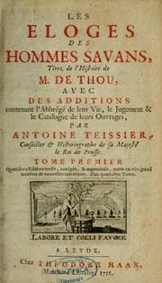 Tapa de Les Eloges des hommes savans